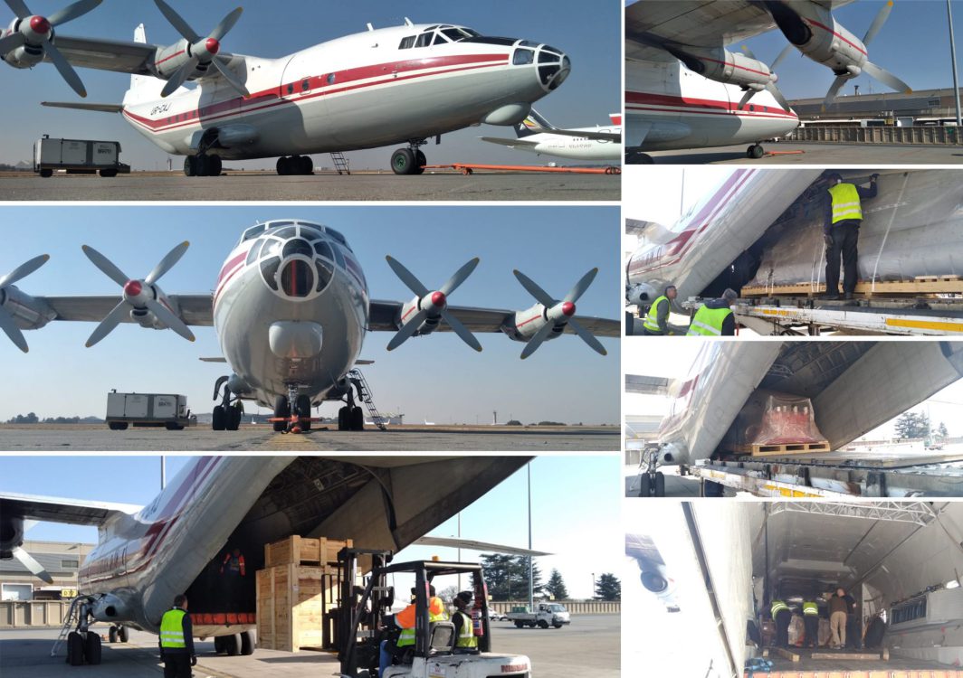 Cargo delivery collage to West Africa
