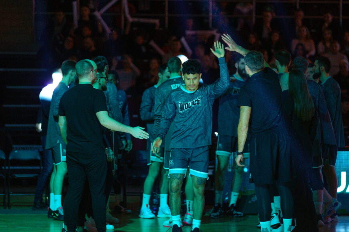 Basketball player takes to the court