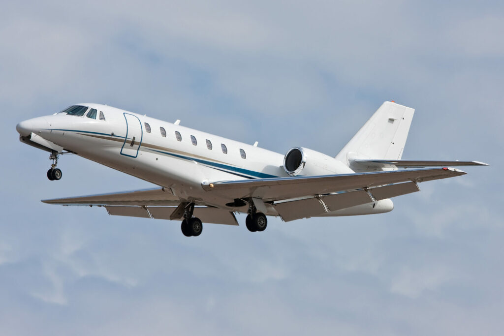a citation soveriegn in flight chartering