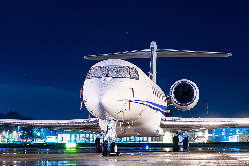 private jet charter prepared for take off