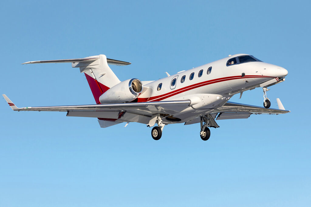 very light jet embraer in flight