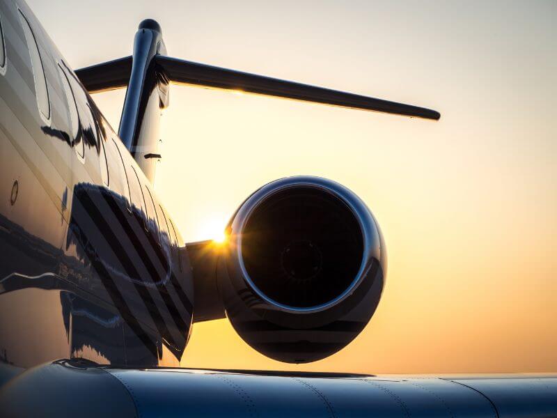 private jet on runway
