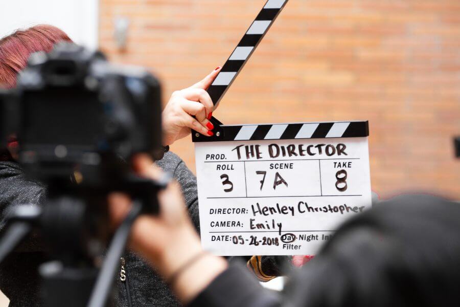 The director working on reshoot scenes for a documentary film