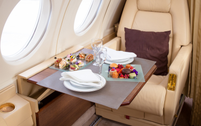 Dining on a private jet