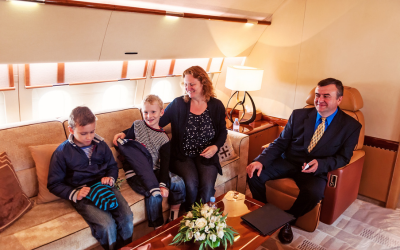 Family on a Private Jet