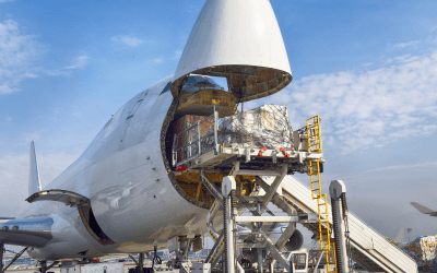 Cargo being loaded into aircraft