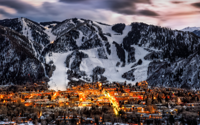 Skyline of aspen at night