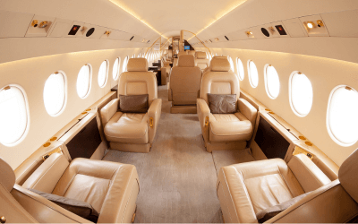 Interior of a private jet