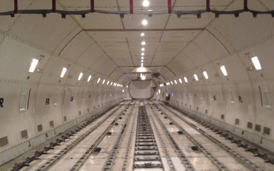 Interior of a cargo plane