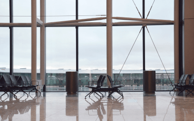 Empty airport terminal