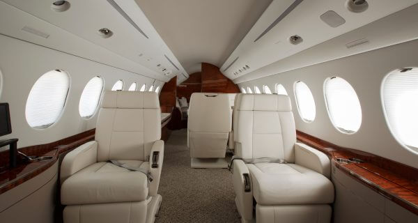 Interior of a private jet